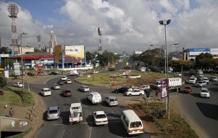 Motorists drive into a roundabout linking Mombasa road and Uhuru Highway towards the city centre in Kenya"s capital Nairobi March 4, 2016.